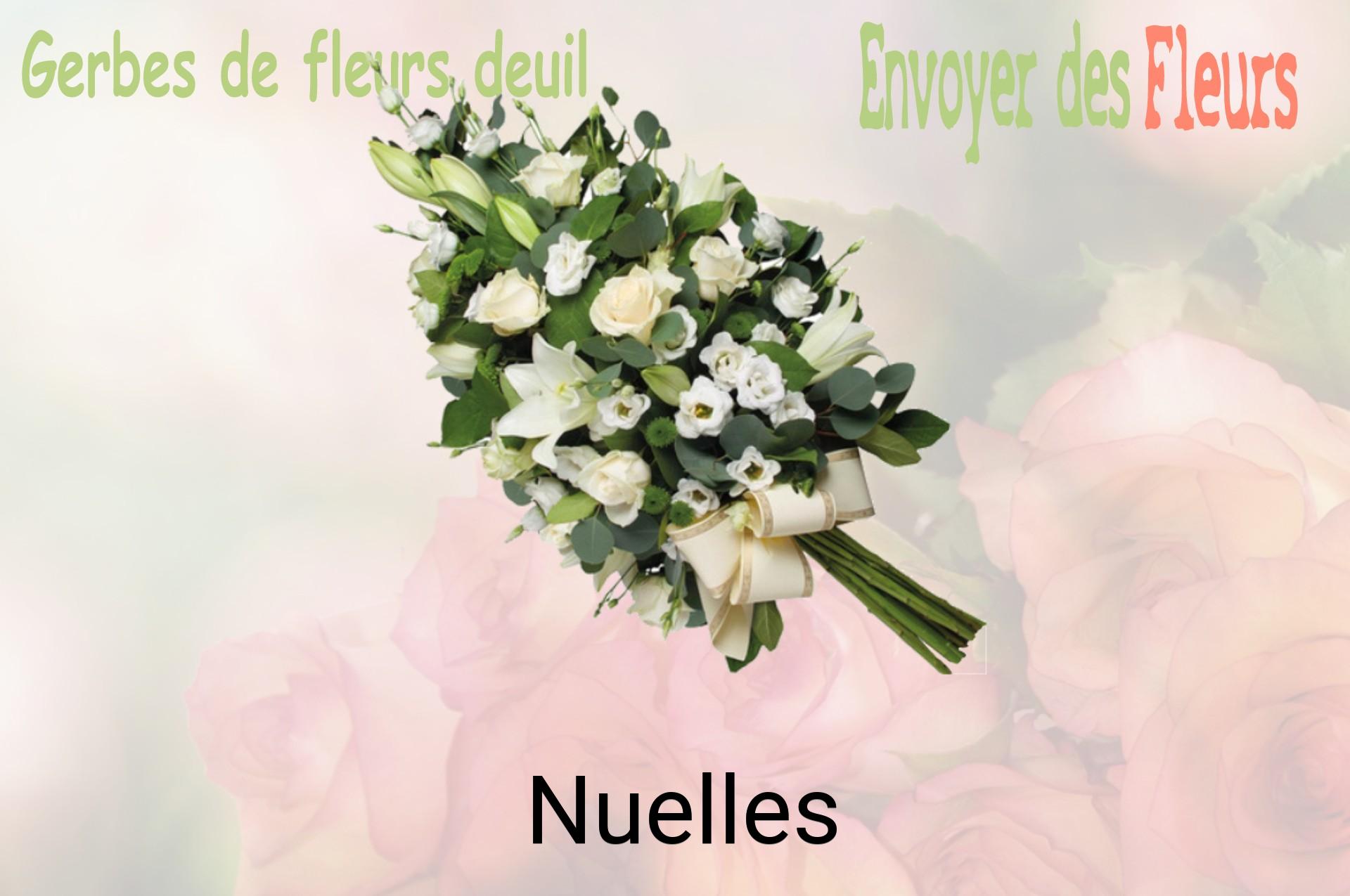 Gerbe de fleurs de deuil livrée à Nuelles